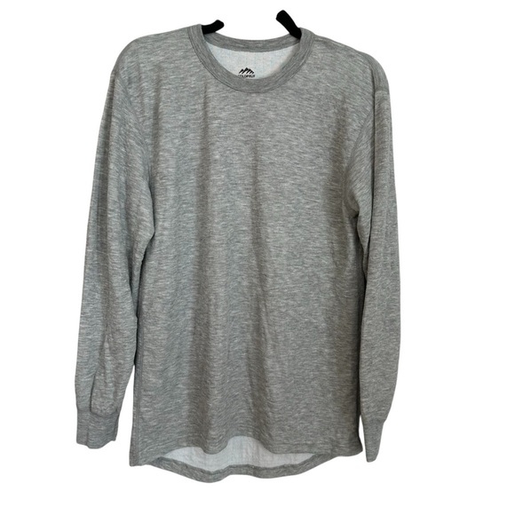 ColdPruf Women’s Gray Long Sleeve Crew Neck Hi/Lo Wool Blend Top Sz L GUC - Picture 1 of 7